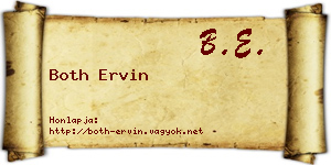 Both Ervin névjegykártya
