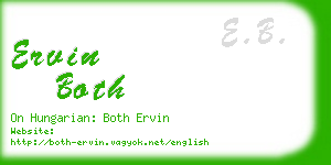 ervin both business card